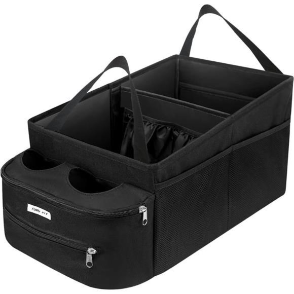Car Seat Organizer with Partitions, & 4 Cup, 11 Storages, Collapsible Passenger - Picture 1 of 7